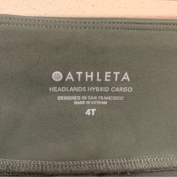 Athleta Headlands Hybrid Cargo Pants Size 4 Tall Olive Green Gray Flawed - Picture 10 of 15